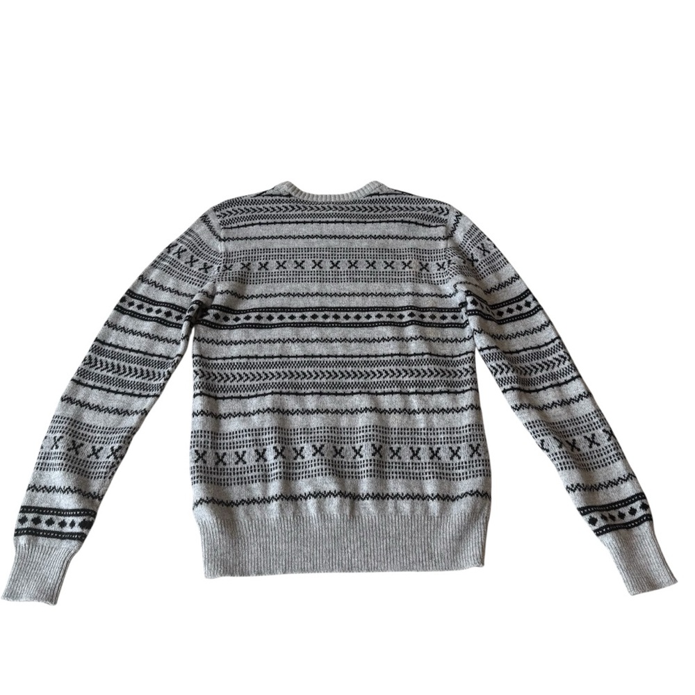 Men’s Graphic Gray and Black Sweater by H&M Divided, Medium, Wool Blend